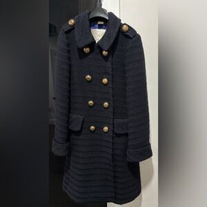 524. Coach Elegant Black and Navy Blue Double-Breasted Women's Coat